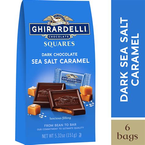 Ghirardelli Dark Chocolate Squares with Sea Salt Caramel Filling – 5.32 ...