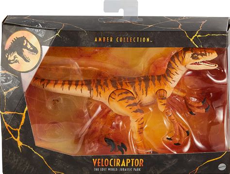 Buy Jurassic World Amber Collection Tiger Velociraptor 6-in Dinosaur ...