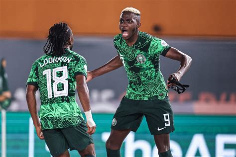 Osimhen, Ademola Lookman celebrate at 2023 AFCON