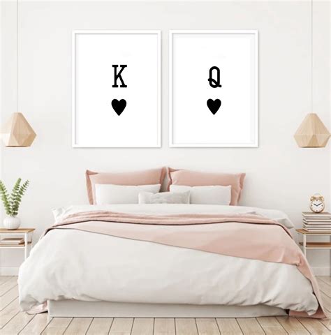 King Queen of Hearts Wall art prints | playing card poster |romantic ...