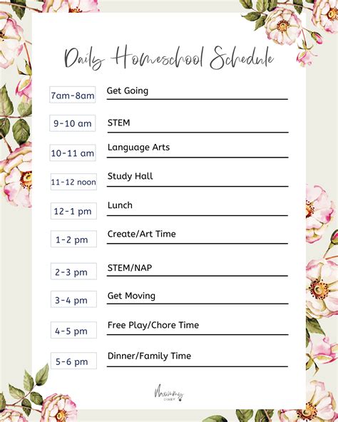 Free Homeschool Schedule Template + Our Homeschool Rountine