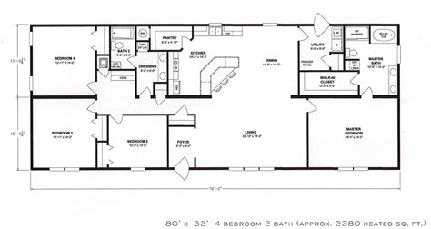 1 Story 4 Bedroom Open Floor Plans - floorplans.click