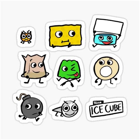 "BFB TEAM ICE CUBE Pack" Sticker for Sale by MsBonnie | Redbubble