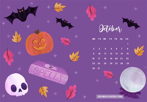 October Calendar 2023 : Little Ghost Wallpaper for Desktop & Laptop ...