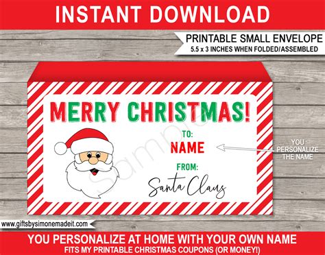 Notes from Santa Template and Matching Printable Envelope | Christmas