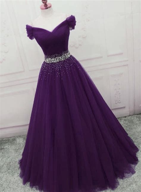 Dark Purple New Style Long Prom Dresses, Beautiful Junior Prom Dress ...