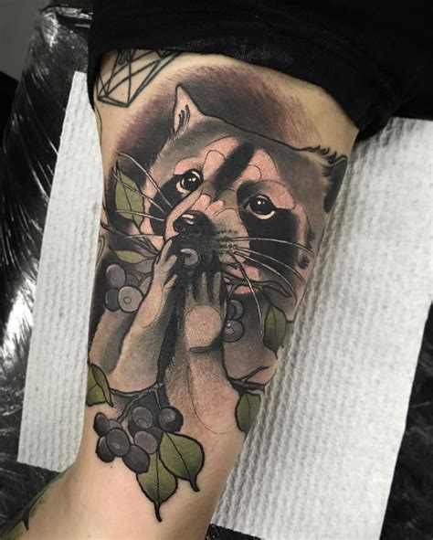 Cute Raccoon Tattoo | Raccoon tattoo, Animal tattoos, Tattoos