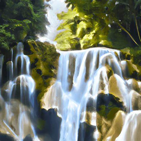 Oil Painting Tropical Waterfall · Creative Fabrica