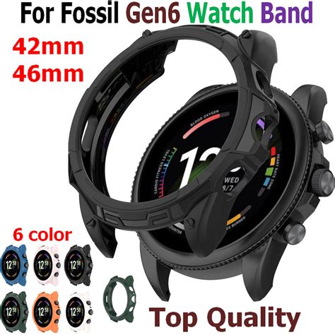 Case For Fossil Gen6 42mm 44mm Watch Band Screen Protectors Case Cover ...