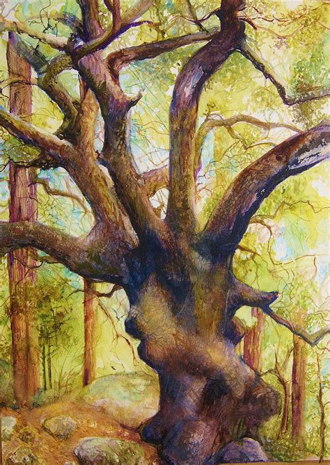 Oak Tree painting original watercolor | Etsy | Tree painting, Original ...