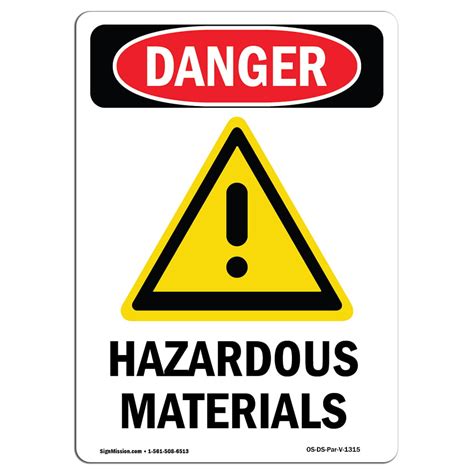 OSHA Danger Sign - Hazardous Materials | Choose from: Aluminum, Rigid ...