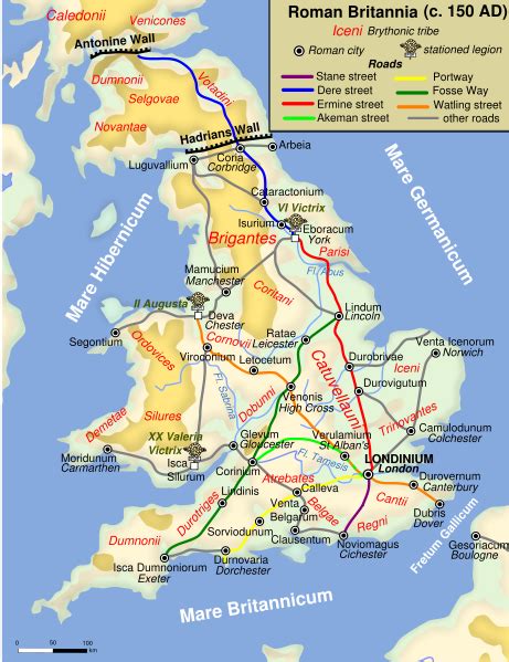 Roman roads | Roman britain, Map of britain, Map of great britain