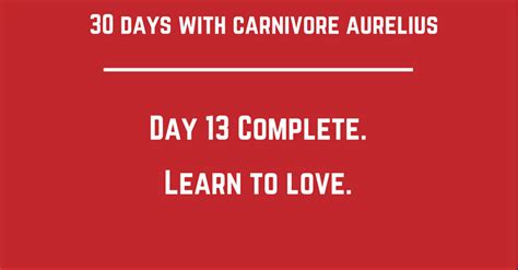 Day 13 Complete. Learn to Love. - Carnivore Aurelius