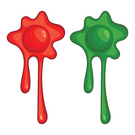 Red and green slime spot icon, cartoon style 14861346 Vector Art at ...