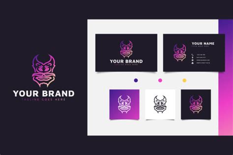 Horned Monster Head Logo Graphic by weiskandasihite · Creative Fabrica