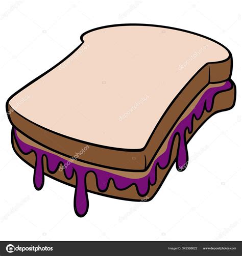 Peanut Butter Jelly Cartoon Illustration Peanut Butter Jelly Sandwich ...