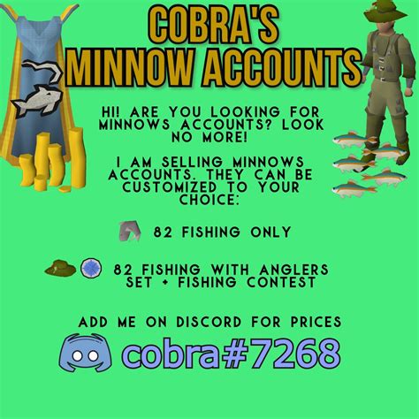 ⭐MINNOWS ACCOUNTS FOR SALE! ⭐ - Selling - DreamBot - Runescape OSRS Botting