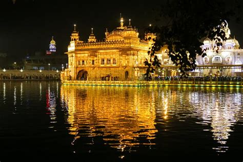 Night View of Shri Darbar Sahib Stock Image - Image of darbar ...