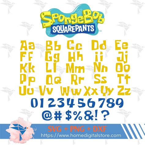 SpongeBob Font SVG, PNG, DXF