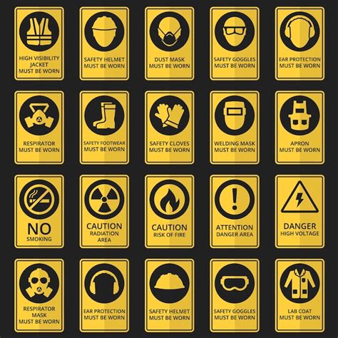 Industrial safety icons Vectors & Illustrations for Free Download | Freepik