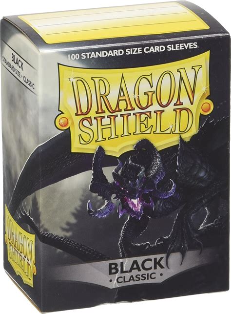 Amazon.com: Dragon Shield Standard Size– Classic Black 100 CT - MTG ...