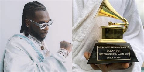 Burna Boy receives his Grammy Award trophy - P.M. News