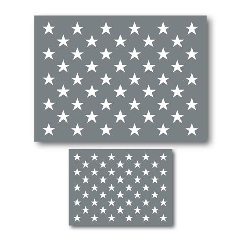 Buy American Stencil Template (2 Pack), 50 Stars for Painting USA on ...