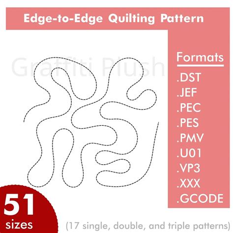 Edge-to-edge Quilting Embroidery Design. Continuous Stipple Machine ...