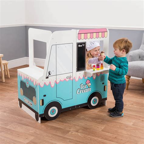 Buy Playhouse Ice Cream Van, Wooden Ice Cream Truck, Role Play Toy for ...