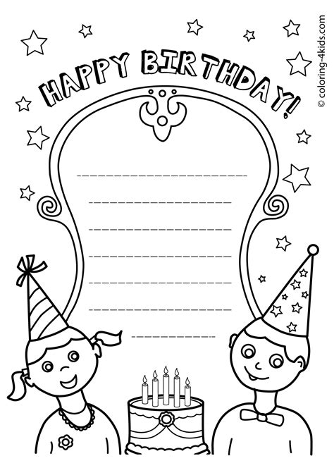 Free Coloring Printable Birthday Cards