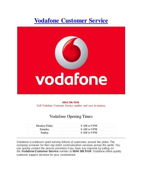 Vodafone customer service