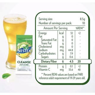 NESTEA Cleanse Lemon Cucumber Powdered Green Tea with Fiber 250ml - 10 ...