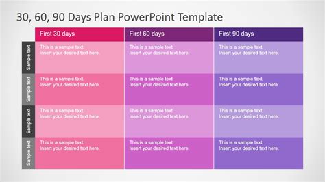 30 60 90 Days Plan Table Diagram for PowerPoint - SlideModel