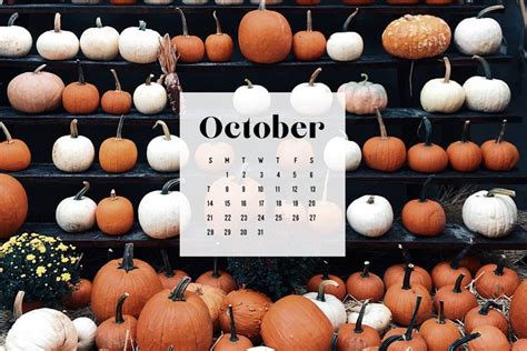 an image of a calendar with pumpkins on it