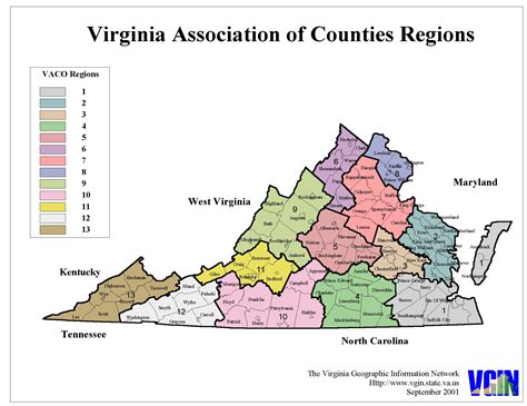 Virginia Counties Map - Virginia USA • mappery