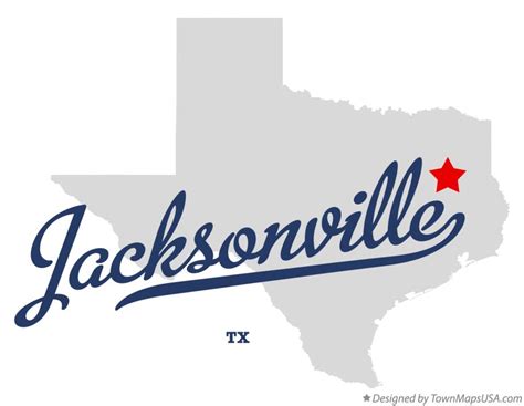 Map of Jacksonville, TX, Texas