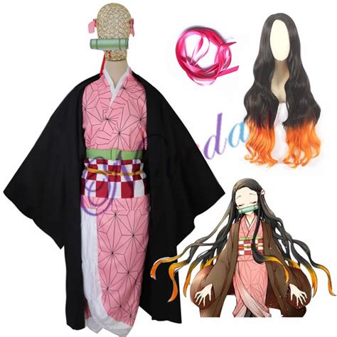 Anime Demon Slayer Kamado Nezuko Cosplay Costumes Kimetsu No Yaiba ...