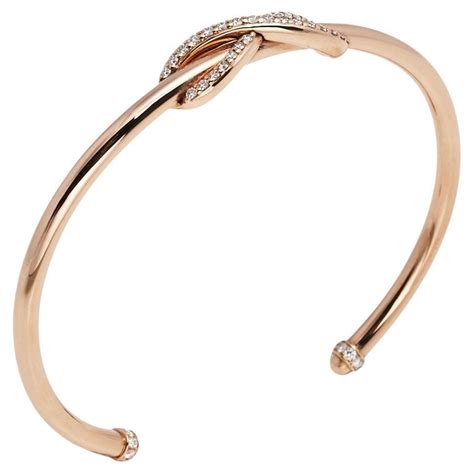 Tiffany and Co. Infinity Diamond 18K Rose Gold Open Cuff Bracelet at ...