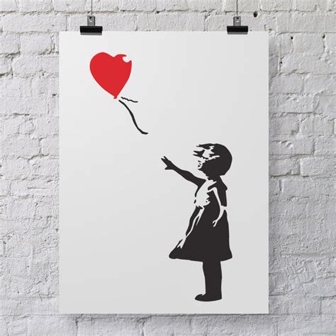 Banksy Balloon Girl Stencil - Graffiti Art Template | CraftStar