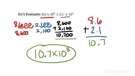 Adding or Subtracting Numbers Written in Scientific Notation with the ...