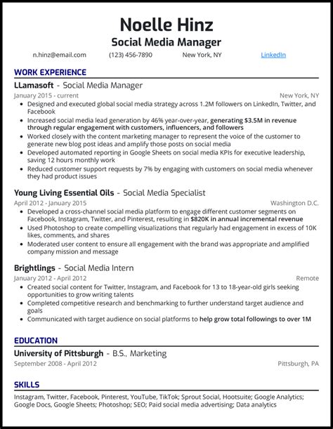 Examples Of Resume Profile Section