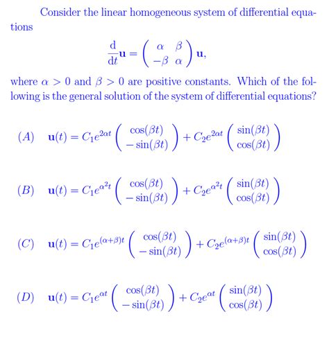 Solved Consider the linear homogeneous system of | Chegg.com