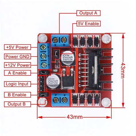 L298N Dual H Bridge Stepper Motor Driver Controller Board Module ...