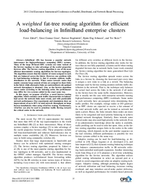 (PDF) A weighted fat-tree routing algorithm for efficient load ...