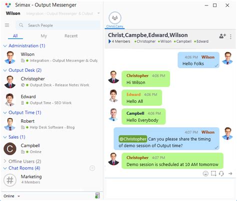 Group Chat - Output Messenger Client | Output Messenger Server