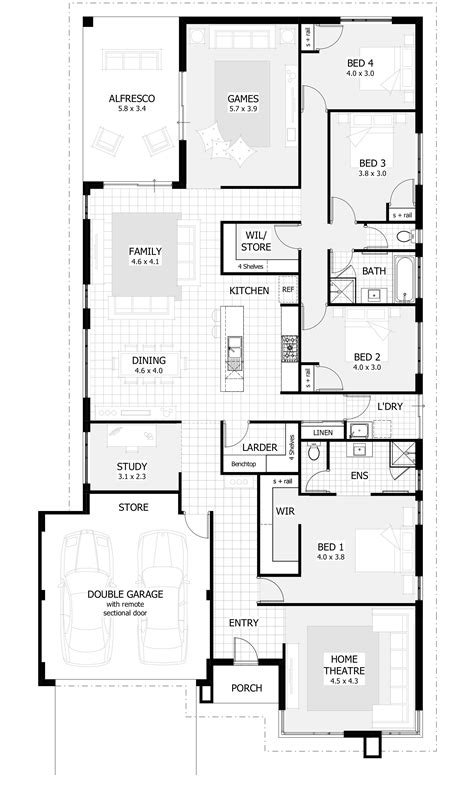 Home designs | Single storey house plans, 4 bedroom house designs, Four ...