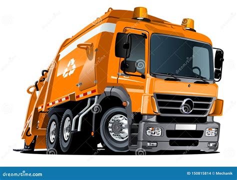 Cartoon Garbage Truck Vector Illustration | CartoonDealer.com #96322504