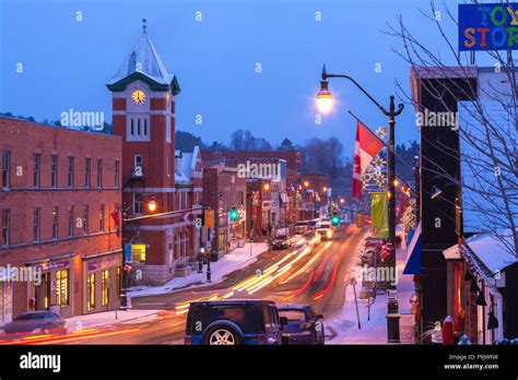 Downtown Bracebridge under a fresh blanket of snow along Manitoba ...