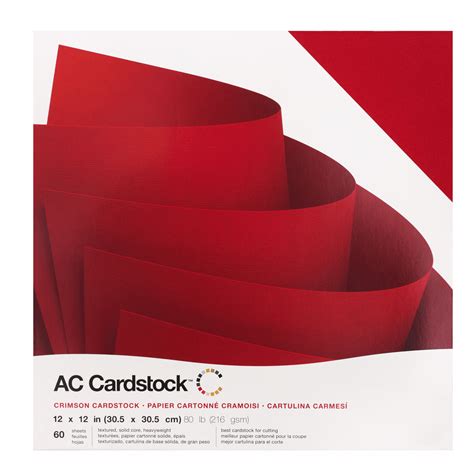 CRIMSON – 12x12 Red Cardstock American Crafts Textured Scrapbook Paper ...