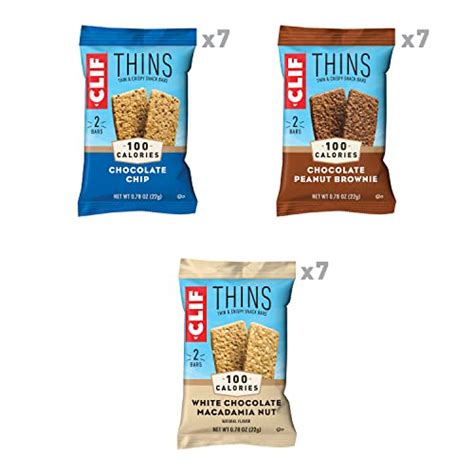 CLIF BAR - CLIF Thins - Variety Pack - Thin and Crispy Snack Bars - 100 ...